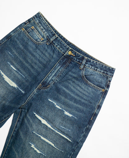 DUSTY THRASHED DENIM PANTS