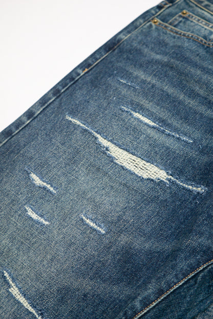 DUSTY THRASHED DENIM PANTS