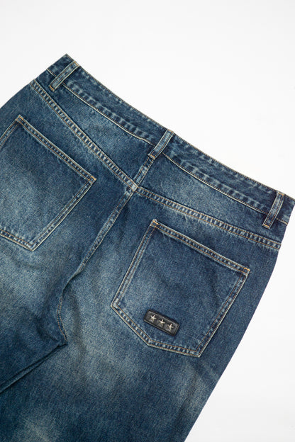 DUSTY THRASHED DENIM PANTS