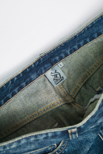 DUSTY THRASHED DENIM PANTS