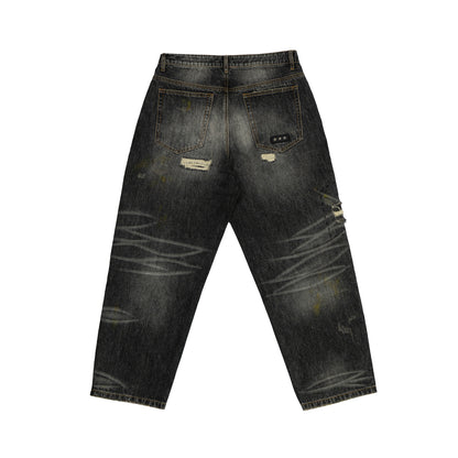 TRASHED DENIM PANTS