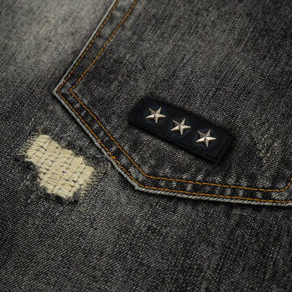TRASHED DENIM PANTS