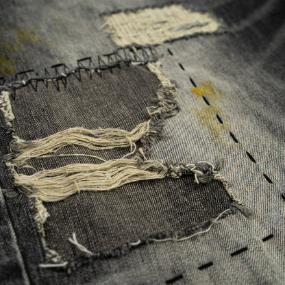TRASHED DENIM PANTS