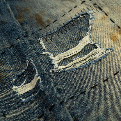 TRASHED DENIM PANTS